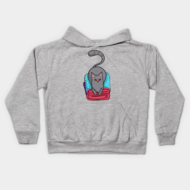 Russian Blue Cat - Fur Shedder Print Kids Hoodie by KPrimeArt